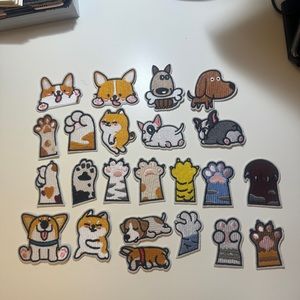 23pc iron on patches cute puppy, dog, paws